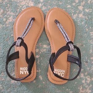 Madden NYC Black Kids Sandals